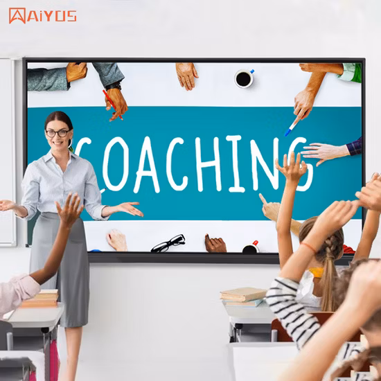 Aiyos 55 65 75 86 98 pouces 4K double OS écran tactile tableau blanc interactif tableau blanc interactif pour salle de réunion et écoles (OPS en option)