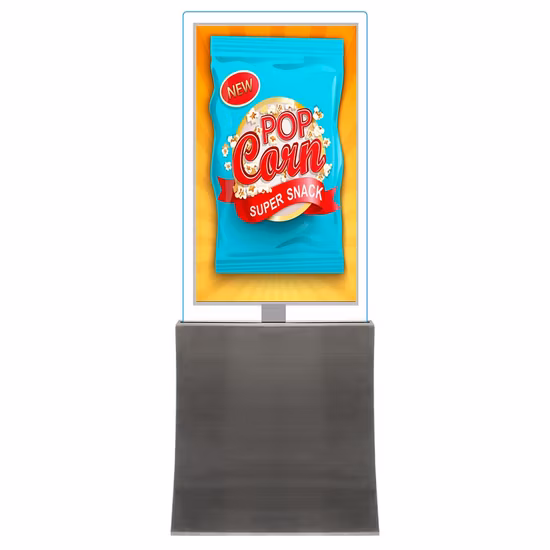 Support de sol de 43 pouces, affichage publicitaire transparent 4K, écran LCD, kiosque de signalisation numérique double face